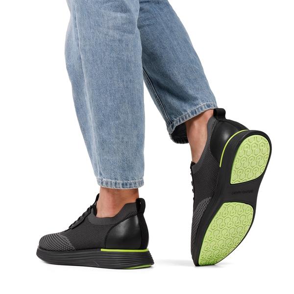 [MaxFlex SuiteBreeze+] Men's Breathable Oxford Knit Sneakers - BLACK-NEON GREEN - 7